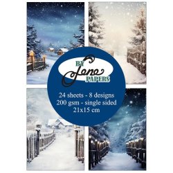 Papirblok i 15x21cm, 24 ark, "Cool Winter" fra By Lene, BLP255