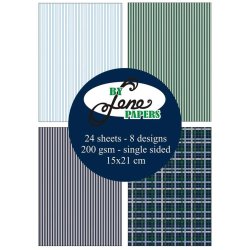 Papirblok i 15x21cm, 24 ark, "Maskuline toner" fra By Lene, BLP259