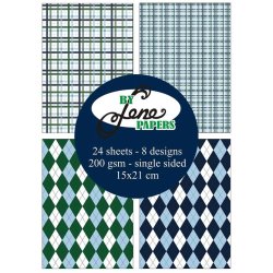 Papirblok i 15x21cm, 24 ark, "Maskuline toner" fra By Lene, BLP259