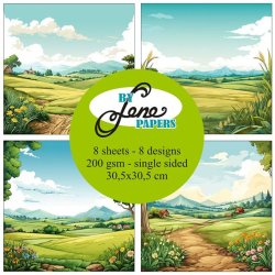 Papirblok i 15x15cm, 24 ark, "Landskaber" fra By Lene, BLP048