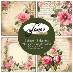 Scrap-blok i  ca.30x30cm, 8 ark, "Absolute Romance" fra By Lene, BLP360