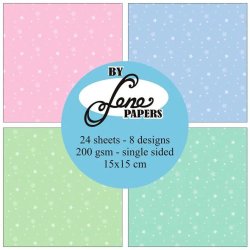 Scrap-blok i 30,5x30,5cm, 8 ark, "Baby pastel" fra By Lene, BLP377