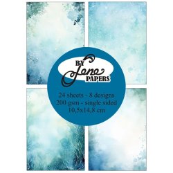 Papirblok fra By Lene, "Is kold vinter" A6-str., 200g, 24 ark i alt