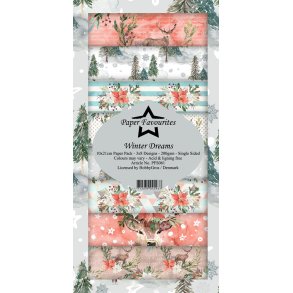 Papirblok i slimcard strrelse 10x21cm, 8 design, 24 ark, Paper Favourites 