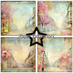 Papirblok i 15x15cm, 24 ark, Paper Favourites PF280 "Parisian Streets"