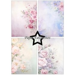 Papirblok i A5 strrelse (14,85x21cm), 8 design, 24 ark, Paper Favourites PFA121 "Watercolor Floral"