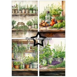 Papirblok i A5 strrelse (14,85x21cm), 8 design, 24 ark, Paper Favourites PFA135 "Krydderurter"