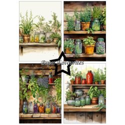 Papirblok i A5 strrelse (14,85x21cm), 8 design, 24 ark, Paper Favourites PFA135 "Krydderurter"