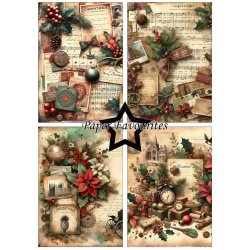 Papirblok i A5 strrelse (14,85x21cm), 8 design, 24 ark, Paper Favourites PFA146 "Vintage Christmas"