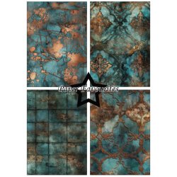 Papirblok i A5 strrelse (14,85x21cm), 8 design, 24 ark, Paper Favourites PFA163 "Copper &amp; Blue"