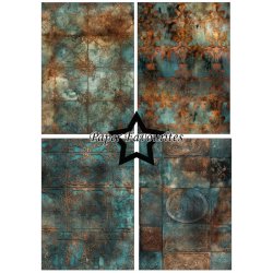 Papirblok i A5 strrelse (14,85x21cm), 8 design, 24 ark, Paper Favourites PFA163 "Copper &amp; Blue"