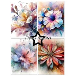 Papirblok fra Paper Favourites, Abstrakte Blomster, A6-str., 200g, 24 ark i alt