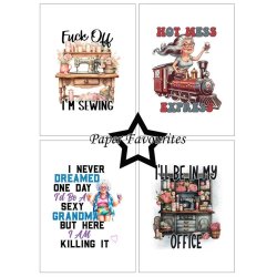 Papirblok fra Paper Favourites, Sjove citater#2, A6-str., 200g, 24 ark i alt