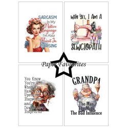 Papirblok fra Paper Favourites, Sjove citater#2, A6-str., 200g, 24 ark i alt