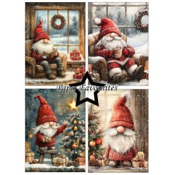 Papirblok fra Paper Favourites, Julemnd/Nsenisser, A6-str., 200g, 24 ark i alt