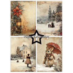 Papirblok fra Paper Favourites, Jul i Victoriansk stil, A6-str., 200g, 24 ark i alt
