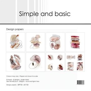 Scrap-blok i ca.30x30cm, 8 ark, 