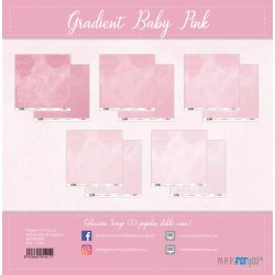Scrap-pakke i 12"x12" (30,5x30,5cm), 10 ark, 2-sidet, "Gradient Baby Pink" fra PapersForYou