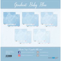 Scrap-pakke i 12"x12" (30,5x30,5cm), 10 ark, 2-sidet, "Gradient Baby Blue" fra PapersForYou