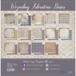 Scrap-pakke i 12"x12" (30,5x30,5cm), 14 ark, 2-sidet, "Wizarding Adventure Basics" fra PapersForYou