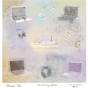 Scrappapir fra Matique Art, ca. 30x30cm, 200g, Computer & Gamer motiver