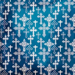 Scrappapir ca. 30x30cm, "kors" &amp; "stjerner", 2-sidet, 200g