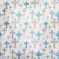 Scrappapir ca. 30x30cm, "kors" &amp; "stjerner", lysegr baggrund, 2-sidet, 200g