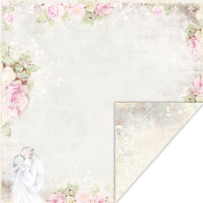 Scrappapir ca. 30x30cm, romantisk bryllupsark, 2-sidet, 200g