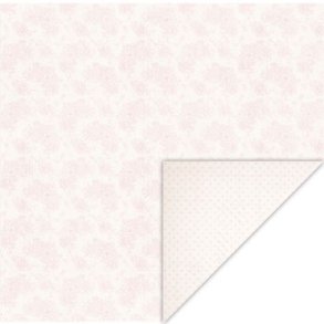 Scrappapir ca. 30x30cm, svag rosa/fersken farvet blomstermnster og prikker, 2-sidet, 200g