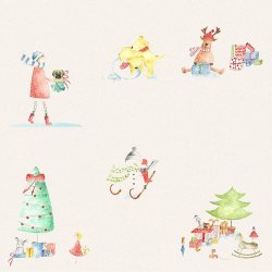 Scrappapir ca. 30x30cm, julekarton med sde motiver#2, 2-sidet, 200g