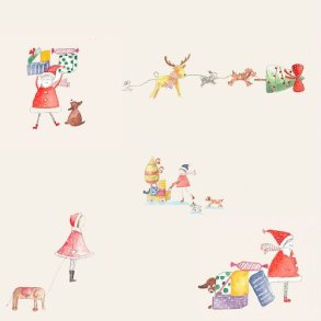 Scrappapir ca. 30x30cm, julekarton med sde motiver#3, 2-sidet, 200g