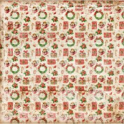 Scrappapir ca. 30x30cm, juleark med mindre motiver i rde og grnne farver, 2-sidet, 200g
