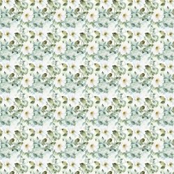 Scrappapir ca. 30x30cm, blomster mnster i hvid/stvet grn, 2-sidet, 200g