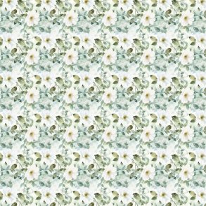 Scrappapir ca. 30x30cm, blomster mnster i hvid/stvet grn, 2-sidet, 200g