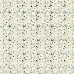 Scrappapir ca. 30x30cm, blomster mnster i lyse beige farver/stvet grn, 2-sidet, 200g