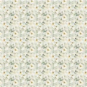 Scrappapir ca. 30x30cm, blomster mnster i lyse beige farver/stvet grn, 2-sidet, 200g