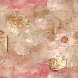 Scrappapir ca. 30x30cm, smukt design i pink og gyldne farver, 2-sidet, 200g