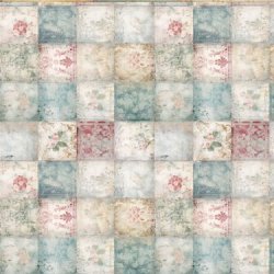 Scrappapir ca. 30x30cm, smukt design i felter i stvet bl &amp; pastelfarver, 2-sidet, 200g