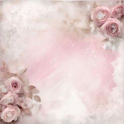 Scrappapir ca. 30x30cm, 2-sidet; svag rosa &amp; lysegr� farver m/blomster i hj�rnerne, 200g