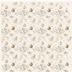 Scrappapir ca. 30x30cm, smukt jule/vinter design m/sm kugler &amp; strre kugler , 2-sidet, 200g