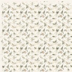 Scrappapir ca. 30x30cm, smukt jule/vinter design m/skov &amp; kristtjrn, 2-sidet, 200g