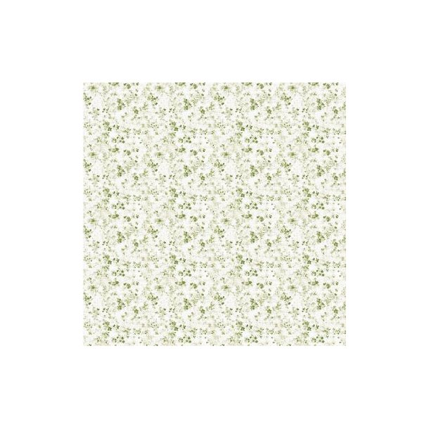 Scrappapir ca. 30x30cm, 2-sidet; sm� blade &amp; striber i beige/st�vet gr�n, 200g