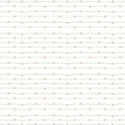 Scrappapir ca. 30x30cm, 2-sidet; hjerter i hvide, ferskenfarvet og salviegr�nne farver, 200g