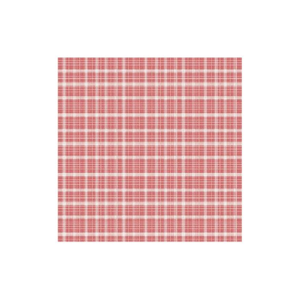 Scrappapir - Jul; ca. 30x30cm, 2-sidet; r�d&hvid ternet &amp; hvid baggrund m/sm� julem�nd, 190g