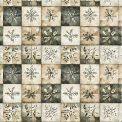 Scrappapir - Jul; ca. 30x30cm, 2-sidet; gr�n m/beige prikker &amp; felter m/julegr�nt, 190g