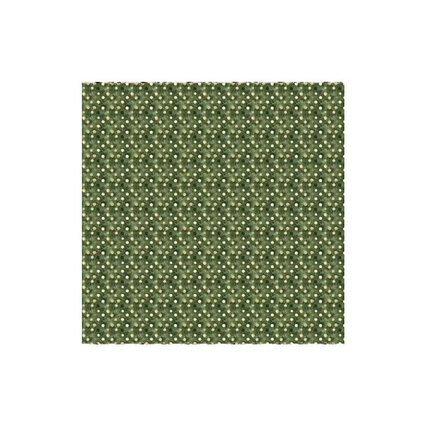 Scrappapir - Jul; ca. 30x30cm, 2-sidet; gr�n m/beige prikker &amp; felter m/julegr�nt, 190g
