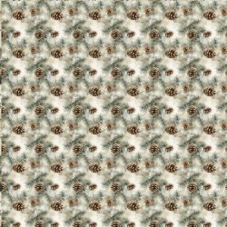 Scrappapir - Jul; ca. 30x30cm, 2-sidet; beige, bordeaux og gr�nne hjerter &amp; beige baggrund m/kogler og grankviste, 190g