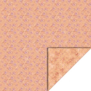 Scrappapir ca. 30x30cm, 2-sidet, 200g, fersken/orange, 1ark