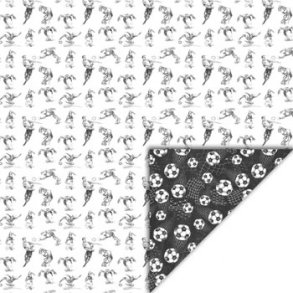 Scrappapir ca. 30x30cm, fodbold, 2-sidet, 200g