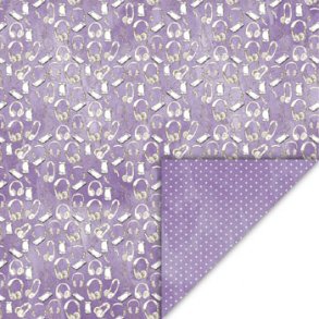 Scrappapir ca. 30x30cm, lilla/hvid, 2-sidet, 200g, 1ark